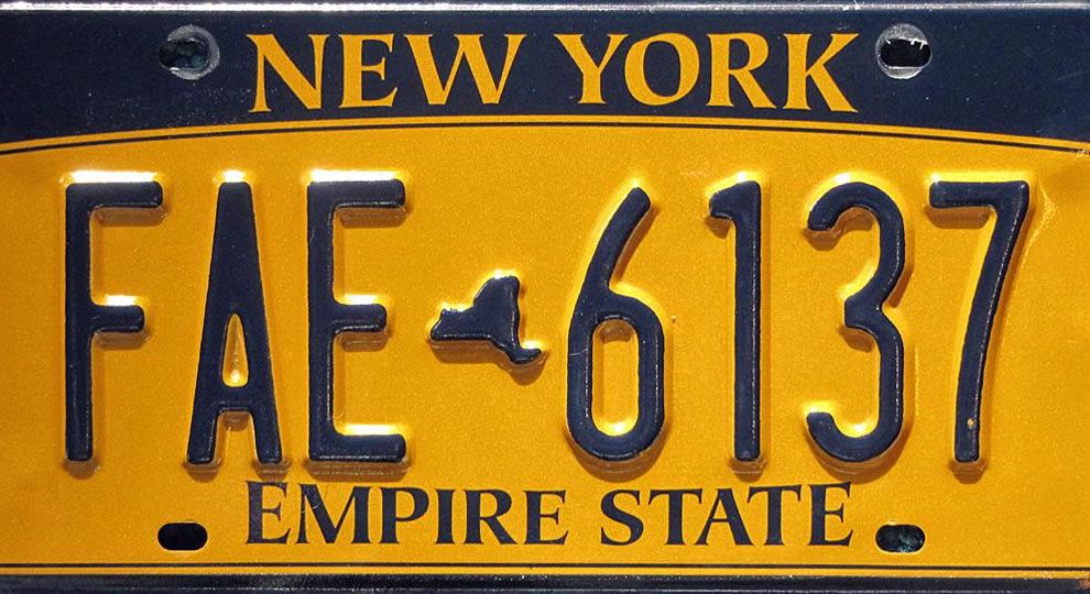 New York license plate